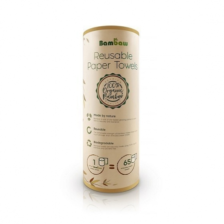 BAMBAW Naturalne wielorazowe ręczniki papierowe z bambusa Biodegradowalne 20 szt